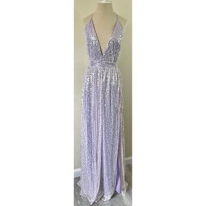 Lulus Jane Ann Lavender Sequin Maxi Dress
